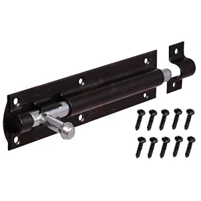 Image of 2X Heavy Duty Large Garden Gate Shed Sliding Door 4&quot;Tower Bolt Black Latch Catch