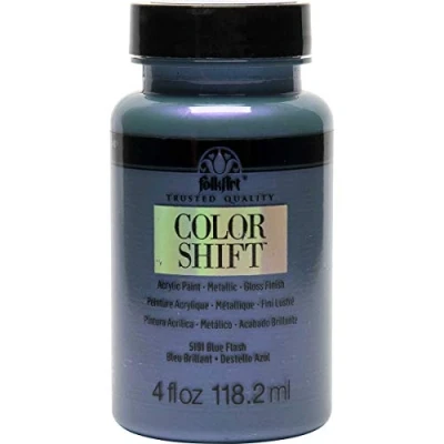 Image of Plaid Folkart Colour Shift Acrylic Paint, Blue, 4oz/118.2ml
