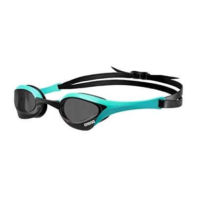 Image of Arena Unisex Cobra Ultra Swipe Racing Swim Goggles for Men and Women Anti Fog Technology Polycarbonate Non Mirror Lens, Smoke/Peacock