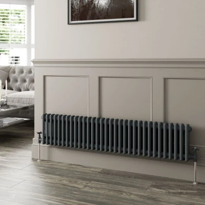 Image of Park Lane Traditional Colosseum Double Bar Column Radiator Anthracite 300 x 1460mm
