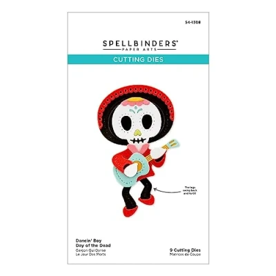 Image of Spellbinders Dancin&#039; Day of The Dead Boy Etched Dies from Halloween Collection