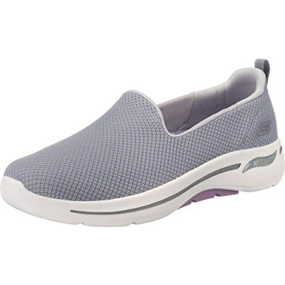Image of Skechers Gowalk Arch Fit Grateful Slip On Trainers 319 826 Grey Size 3 UK