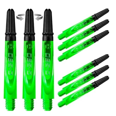 Image of Harrows Darts 3 x Sets of Carbon 360 Dart Stems 9 Shafts in Total Medium, Midi &amp; Short (Green, Short)