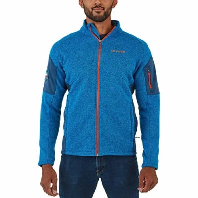 Image of Spyder Men&#039;s Empire Fleece Full Zip Jacket with Pockets, 427 Col Orange/Blue, L