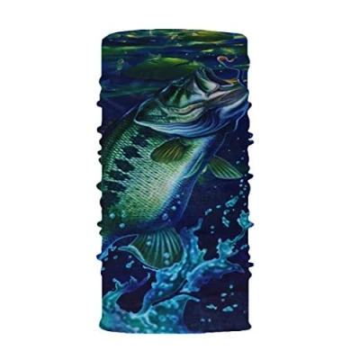 Image of Georges multifunctional scarf, neckerchief in many different designs, versatile, balaclava, tube headband, pirate scarf. Blue One size