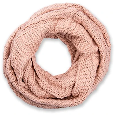 Image of styleBREAKER knitted loop scarf checkered, plain fine knit snood, winter scarf, unisex 01018154, Colour:Old Rose