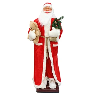 Image of Life Size Animated Santa, 6Ft Electric Dancing Singing Santa Claus, Doorway Christmas Welcome Decoration, for Outdoor/Indoor,A