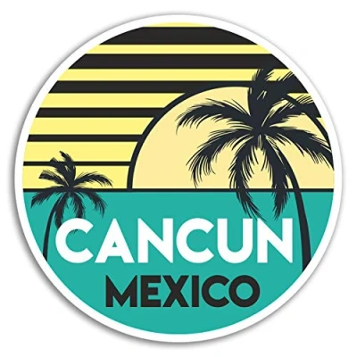 Image of 2 x 10cm Cancun Mexico Vinyl Stickers Fun Travel Sticker Laptop Luggage #18034 (10cm Wide)