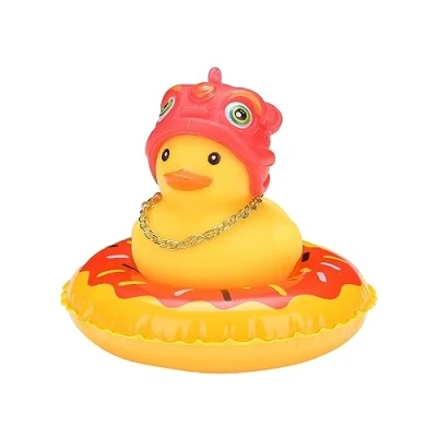 Image of JSCARLIFE Duck Car Dashboard Decorations Rubber Duck, Yellow Squeeze Ducks Toys Ornaments Decoration Accessories for Christmas Decor and Home (H)