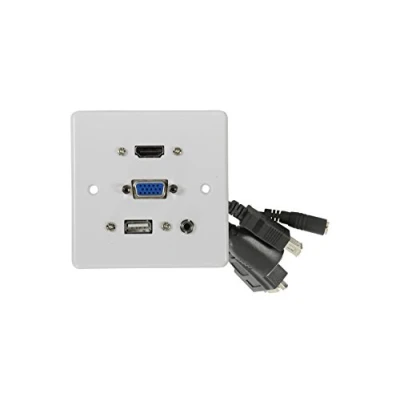 Image of avlink Multimedia Wallplate with HDMI, VGA, USB and 3.5mm Audio Sockets
