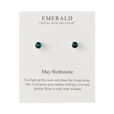 Image of Philip Jones May (Emerald) Birthstone Earrings Created with Zircondia® Crystals