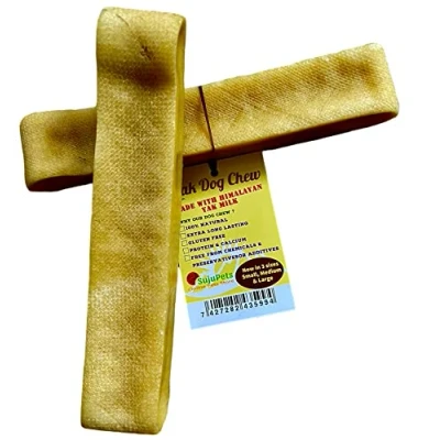 Image of Orginal Yak Milk Dog Chews, Himalayan Chew, Long Lasting Natural Chews Treat for Your Dog, Puppy (2 Pieces Medium Chew)