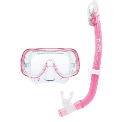 Image of Tusa Mini Kleio Junior Mask &amp; Snorkel Set Colour Choice (Pink/clear)