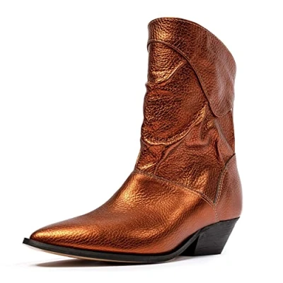Image of L37 HANDMADE SHOES Women&#039;s 2u Western Boot, Copper, 2 UK