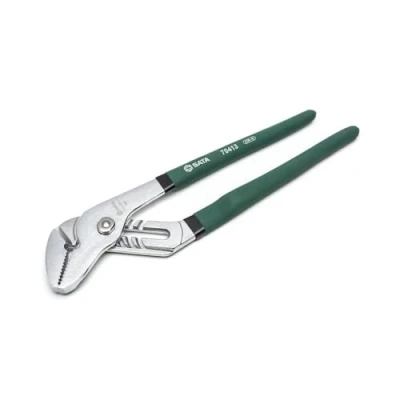 Image of SATA ST70413ST 12 Inch Straight Jaw Tongue and Groove/Waterpump Pliers, with Chrome Vanadium Steel Body Dipped Handles