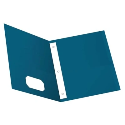 Image of Oxford Two Pocket Folders w/Fasteners, Blue, Letter Size, 25 per Box (57702)