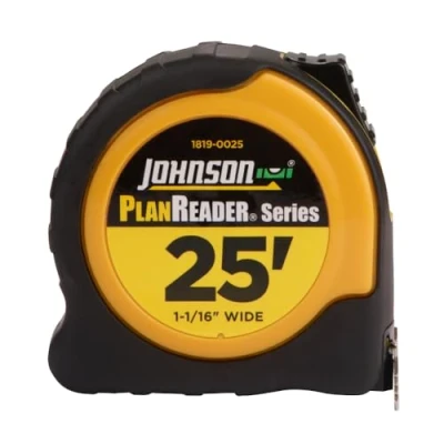 Image of Johnson Level &amp; Tool 1819 0025 PlanReader Power Tape, 25&#039;, Black, 1 Tape
