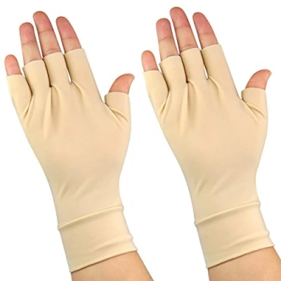 Image of Accessotech Medium Arthritis Relief Gloves Washable Nylon Spandex Anti Hand Compression Pair