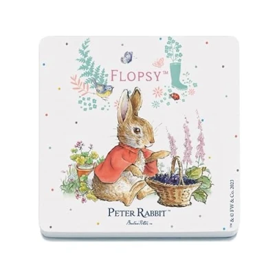 Image of Decorative Coaster (10 x 10 cm) Beatrix Potter Flopsy Sitting
