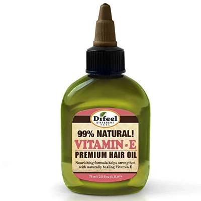Image of Difeel Premium Natural Hair Oil Vitamin E, Pure Herb Formula With Vitamins, For Thinning Hair, Rejuvenates &amp; Revitalizes Scalp, Promotes Healthy Growth 75 ml