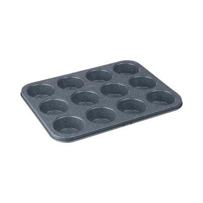 Image of Denby Quantanium Finish 12 Cup Cupcake Tin