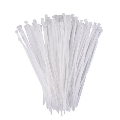 Image of Merriway BH06797 (100 Pcs) Cable Ties 250 x 4.8 mm White (10 Inch 3/16 Inch) Pack of 100 Pieces