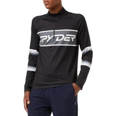 Image of Spyder Premier Men&#039;s Zip T Neck Shirt Black