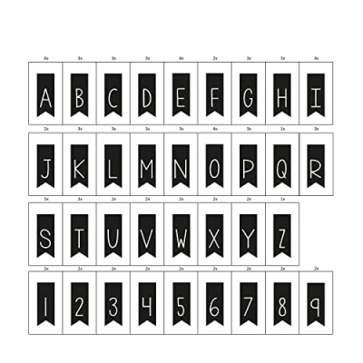 Image of Vaessen Creative 89 Piece Alphabet Flag Light Box Symbols, Black