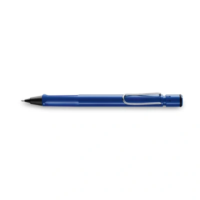 Image of LAMY safari blue Mechanical Pencil with ergonomic grip &amp; body made of robust ASA plastic ideal for drawing writing including M 41 fine line refill 0.5 mm eraser tip