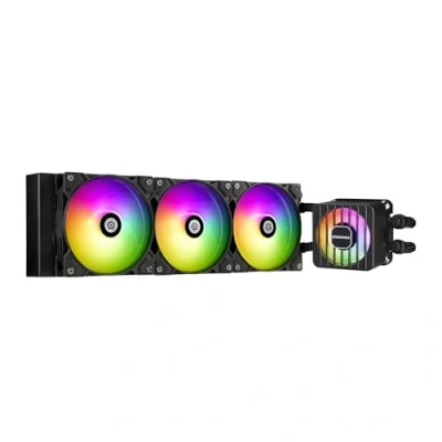 Image of ENERMAX LIQMAXFLO 360mm A RGB AIO CPU Liquid Cooler High Performance Pump up to 3000RPM, 38mm Thick Radiator, 60mm VRM Fan, Pressure Optimized Silent 120mm FDB PWM Intel LGA1700/AMD AM5 Ready