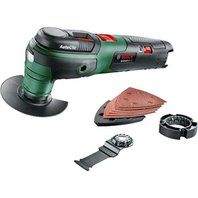 Image of Bosch Home and Garden Cordless Multifunction Tool UniversalMulti 12 (Without Battery, Volt System, Nine Piece Accessories Set, in Carton Packaging)