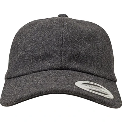 Image of Flexfit Unisex Low Profile Melton Wool Dad Cap Darkgrey One Size Yupoong Headwear, darkgrey, UK