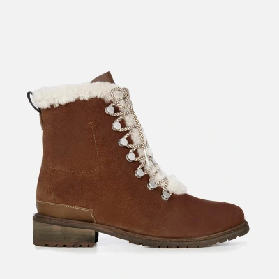 Image of EMU Australia Women&#039;s Billington Waterproof Suede Lace Up Boots Oak UK 4