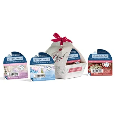 Image of Yankee Candle Gift Set 3 Scented Wax Melts in a Festive Box with Bow Snow Globe Wonderland Collection Perfect Gifts for Women