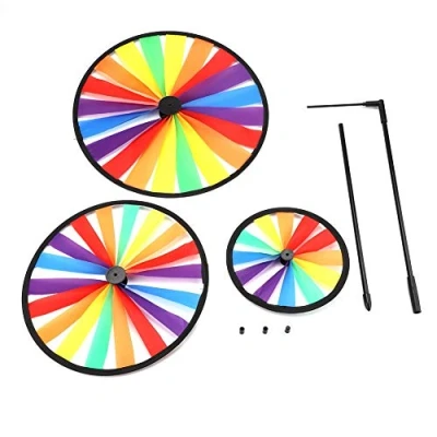 Image of VGEBY1 Flower Windmill, Pinwheel Whirligig Rainbow Colored Spinner for Outdoor Garden Party