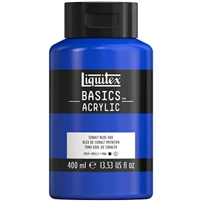 Image of LIQUITEX Basics Acrylic Paint, Cobalt Blue Hue, 400 ml Bottle