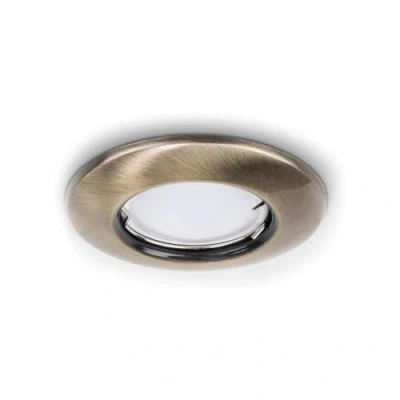 Image of MiniSun 6 x Modern Antique Brass Recessed GU10 Ceiling Downlight Fitting