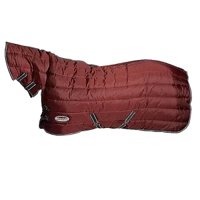 Image of WeatherBeeta ComFiTec 210d Channel Quilt Combo Neck Medium Horse Rug, Maroon/Grey/White, 6&#039;9