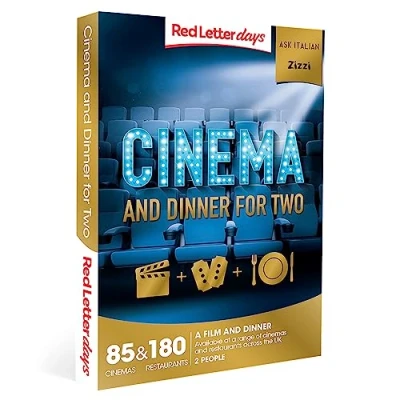 Image of Red Letter Days Cinema and Dinner for Two Gift Experience Box Choose from 85 cinemas 180 restaurants across the UK