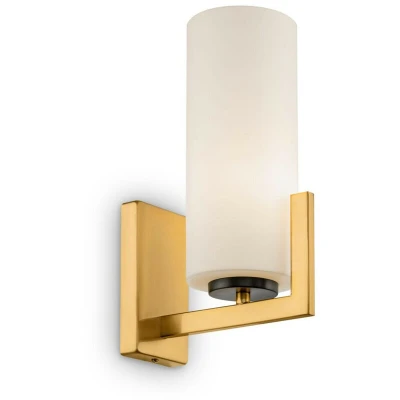 Image of Modern Fortano Brass Wall Lamp Glass Shade