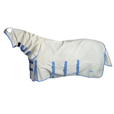 Image of WeatherBeeta ComFiTec Sweet Itch Shield Combo Neck, White/Blue, 6&#039;6