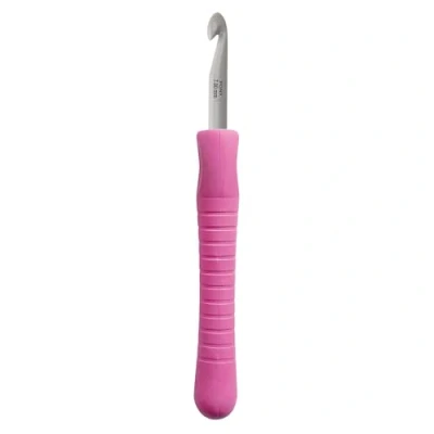 Image of Crochet Hook: Easy Grip Handle with Finger Flat: Aluminium: 15cm x 7mm