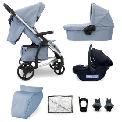 Image of My Babiie Dani Dyer iSize Travel System MB200i Blue Plaid
