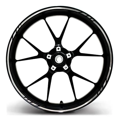 Image of Finest Folia 16 Piece Set of Wheel Rim Stickers in Grand Prix Design Complete Set, Suitable for , 17 18 and 19 Inch Motorcycle, Car Bicycle Rims