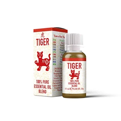 Image of Mystix London Tiger Chinese Zodiac Essential Oil Blend 10ml For Diffusers, Aromatherapy &amp; Massage Blends Perfect as a Gift Vegan, GMO Free