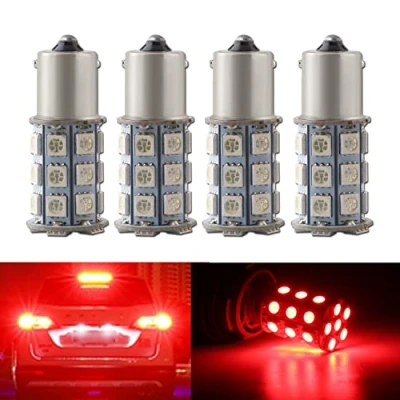 Image of Qasim 4x 1156 BA15S Car LED Bulbs P21W 1141 5050 27 SMD For front rear Turn Signal light Brake Parking Red