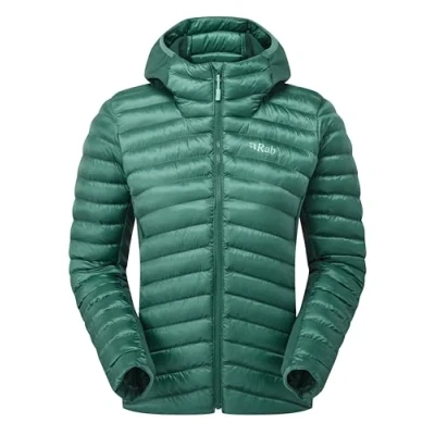 Image of Rab Women&#039;s Cirrus Flex Hoody Lightweight Insulated Coat for Trekking, Skiing, &amp; Climbing Eucalyptus/Green Slate Medium
