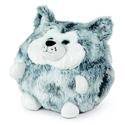 Image of COZY NOXXIEZ Plush Hand Warmer Farm Animals Childrens Cute Pillows, Fluffy Soft Plushies, Reusable Animal Cushion Presents for Girls, Boys, Babies (Husky)