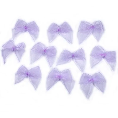Image of Sheer Ribbon Bows 3cm Wide Pack of 10 (Lilac)