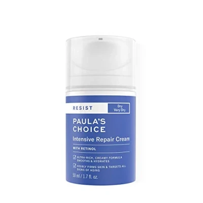 Image of Paula’s Choice RESIST Intensive Repair Moisturiser Hydrating Anti Aging Night Cream with Retinol &amp; Jojoba Oil Softens Fine Lines Wrinkles Normal to Dry Skin 50 ml